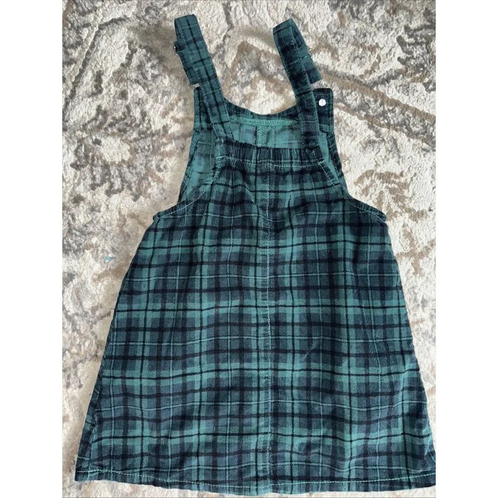 Girls Wonder Nation Navy & Green‎ OVERALL Holiday  DRESS size 5T